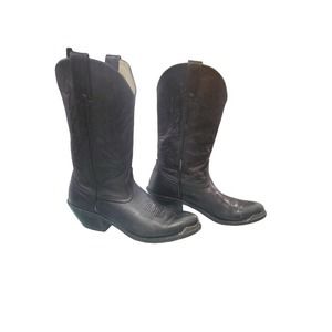 Durango Black Leather Pull On Western Cowgirl Boots Size 6m US 37 EUR Womens